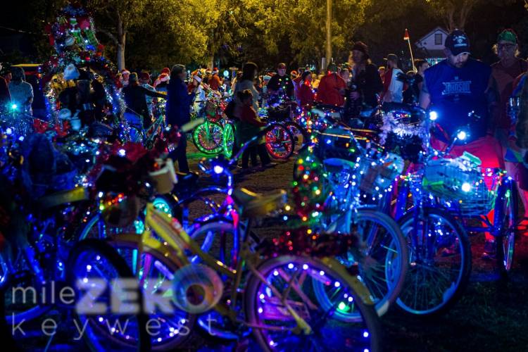 the lighted bike parade