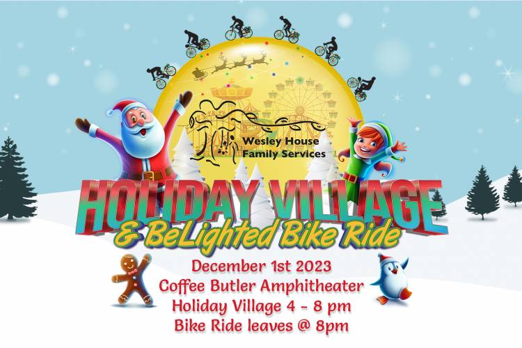 holiday village and belighted bike ride